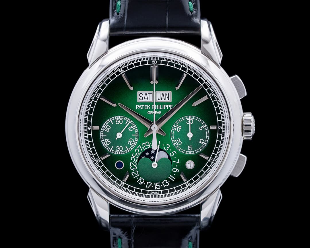 Patek Philippe 5270P-014 Perpetual Calendar Chronograph Platinum Green Dial UNWORN