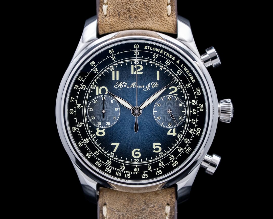 H. Moser & Cie. 1220-1200 Endeavour Chronograph Compax SS Blue Fume Dial