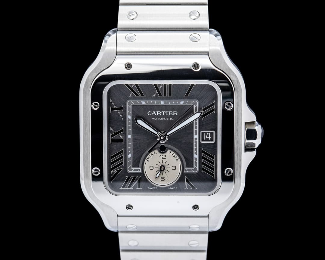 Image of Cartier Santos De Cartier Dual Time SS Gray Dial