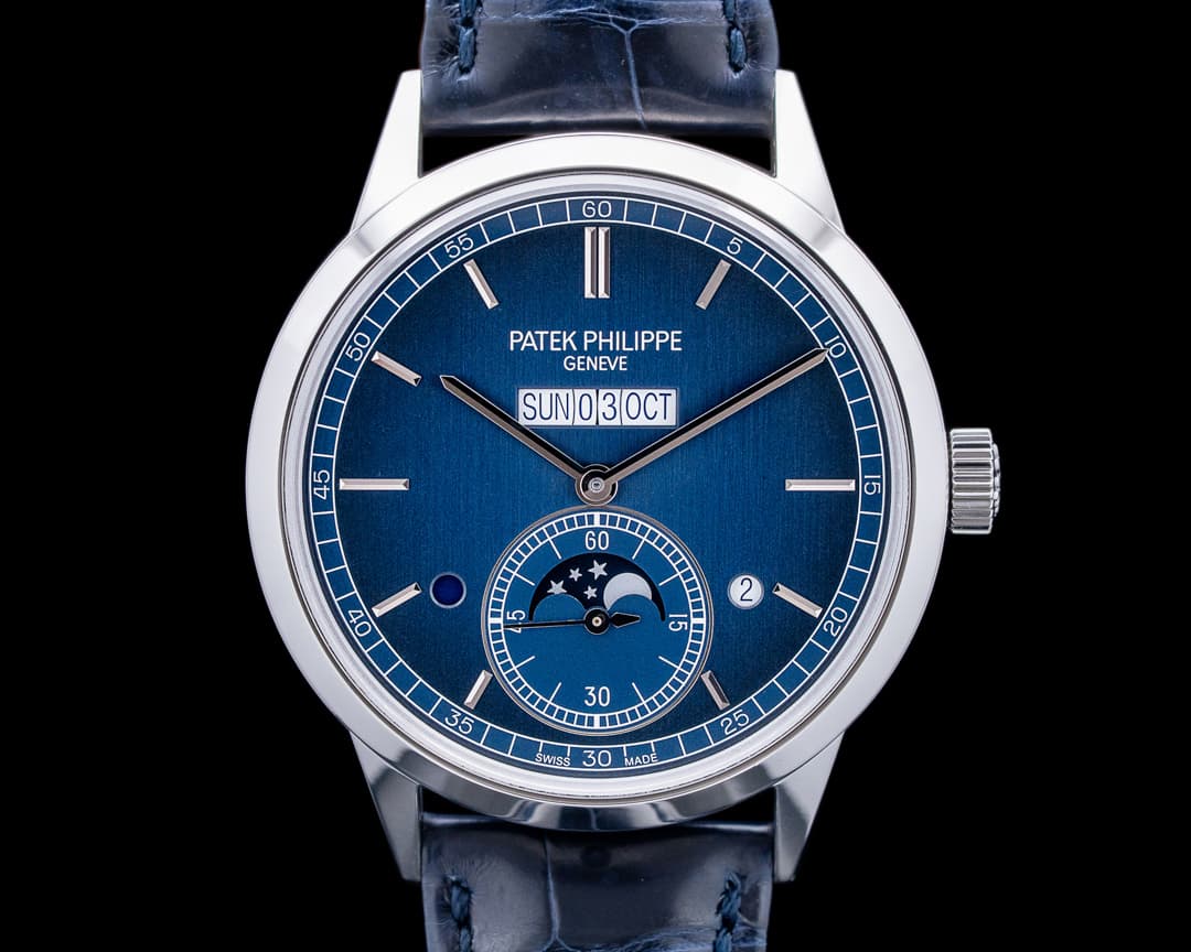 Patek Philippe 5236P In Line Perpetual Calendar Platinum Blue Dial