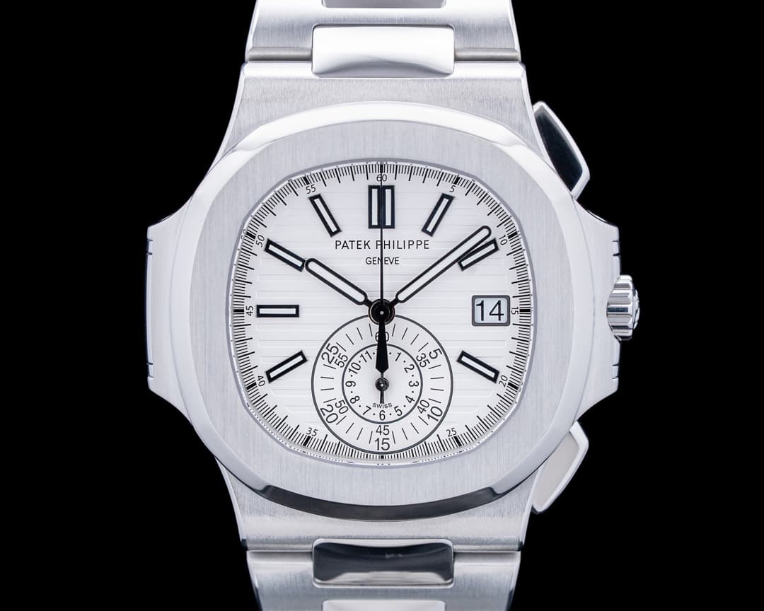 Image of Patek Philippe Nautilus 5980 Chronograph SS White Dial