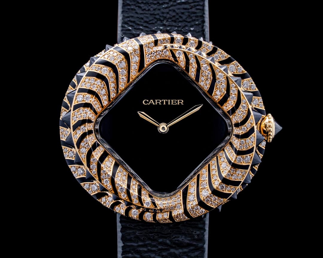Cartier Panthere Jewelry Watch 18K Yellow Gold Black Onyx Dial 2026