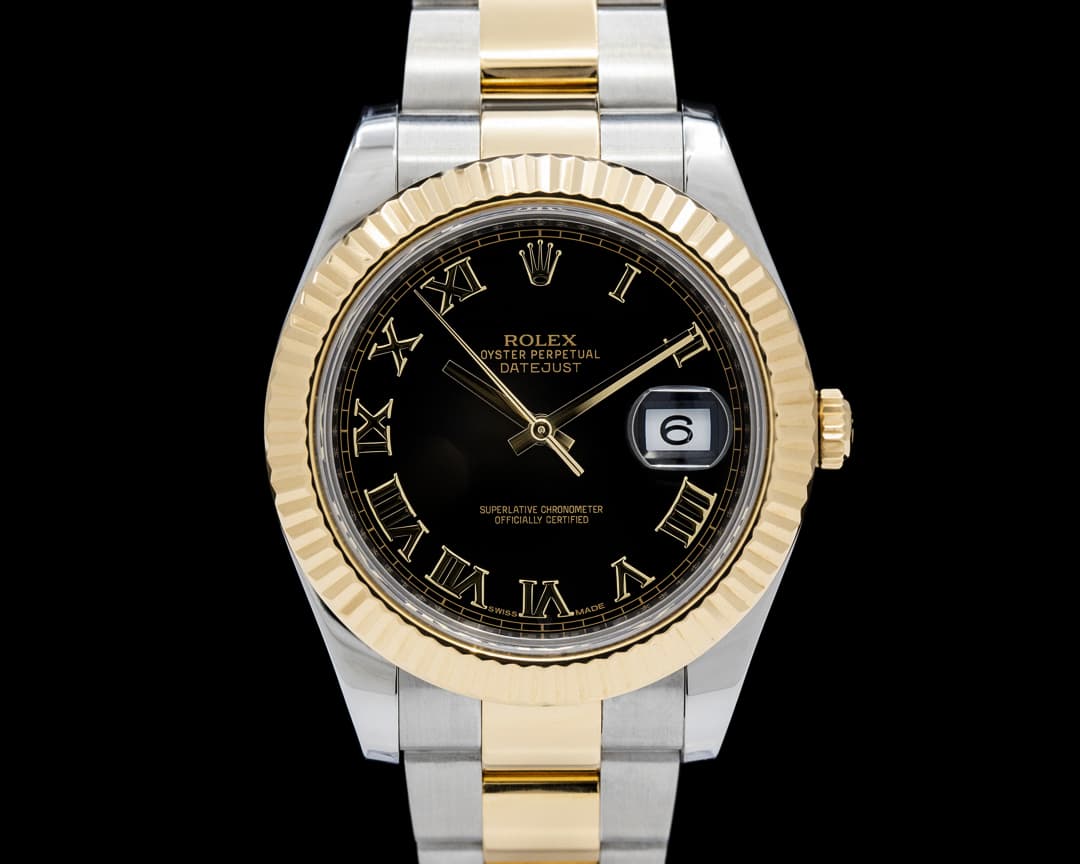 Rolex 116333 Datejust II SS / 18K Yellow Gold Black Roman Dial