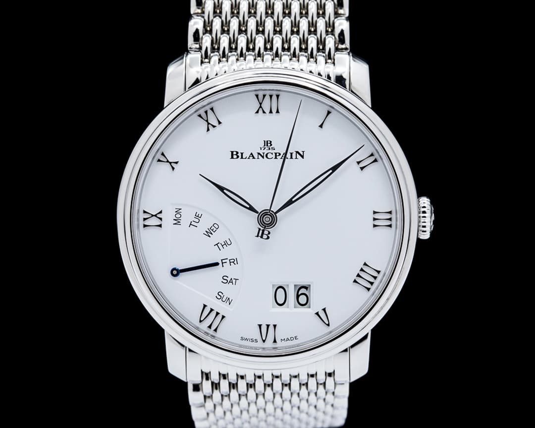 Blancpain 6668 Villeret Grande Date Jour Retrograde SS White Dial