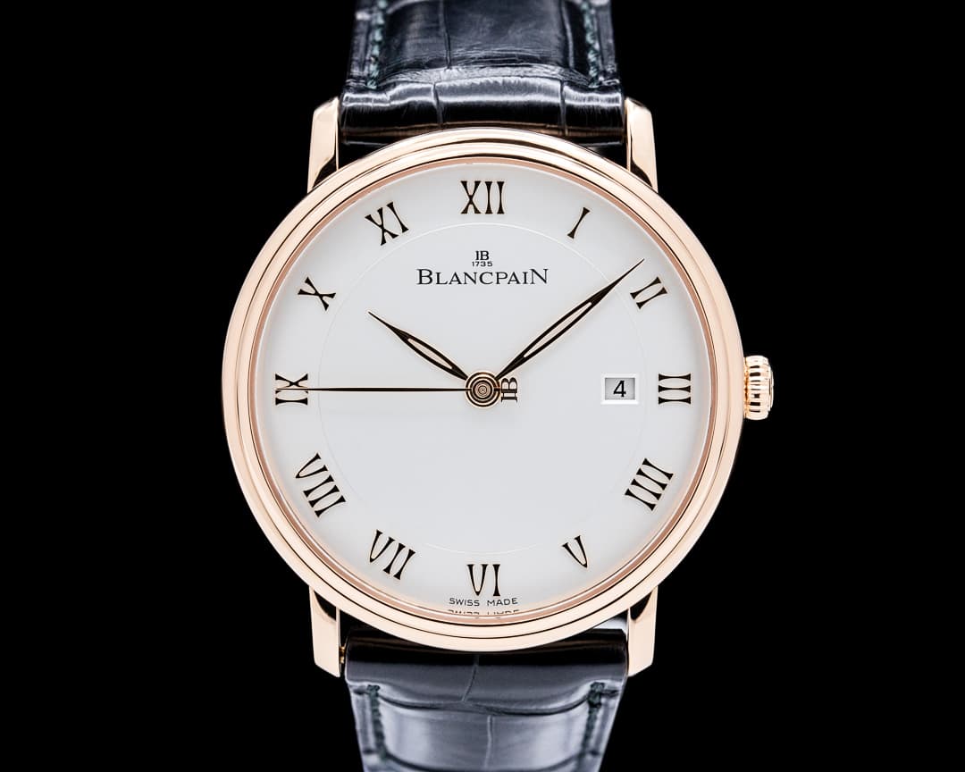 Blancpain 6651 Villeret Ultraplate 18K Rose Gold Silver Dial