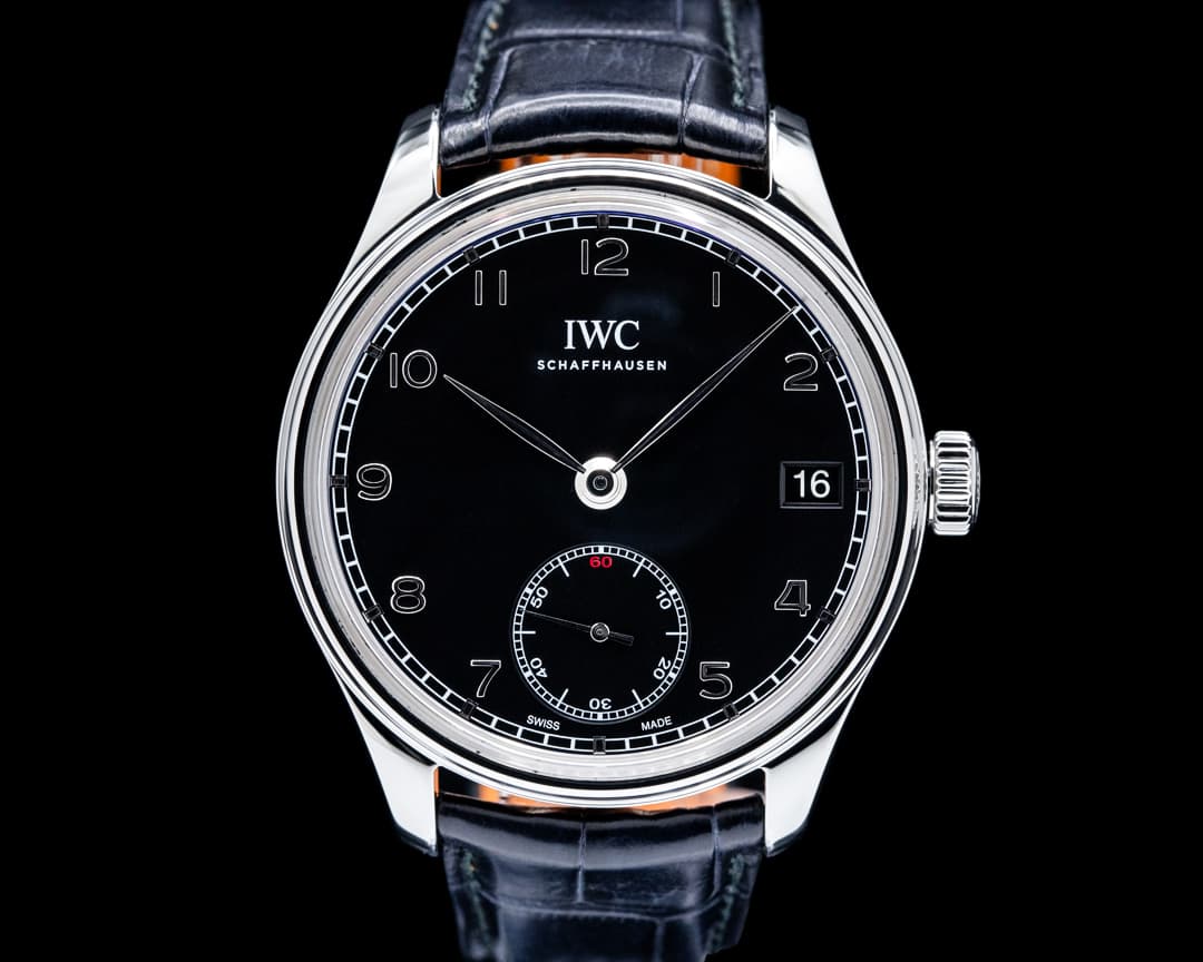 IWC IW510202 Portugieser Hand-Wound Eight Days SS Black Dial