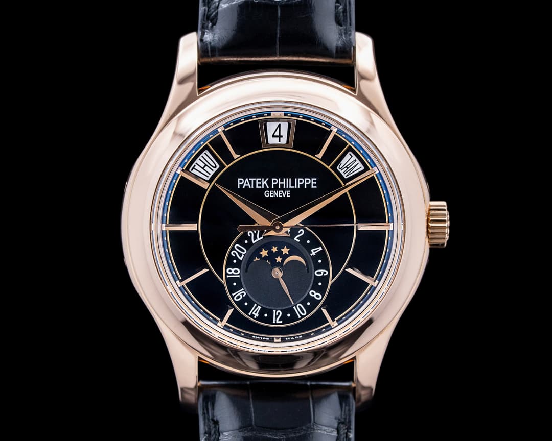 Image of Patek Philippe 5205R Annual Calendar 18K Rose Gold Black Dial
