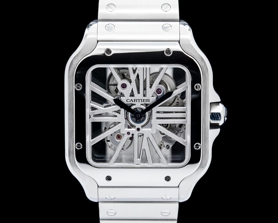 Image of Cartier WHSA0015 Santos de Cartier Skeleton SS Skeleton Dial