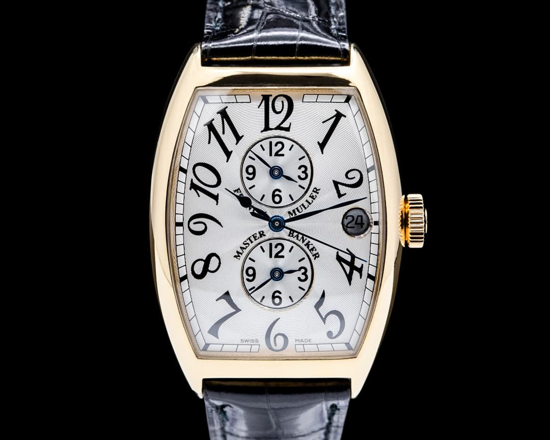 Image of Franck Muller 6850 MB Cintree Curvex Master Banker 18K Yellow Gold Silver Dial