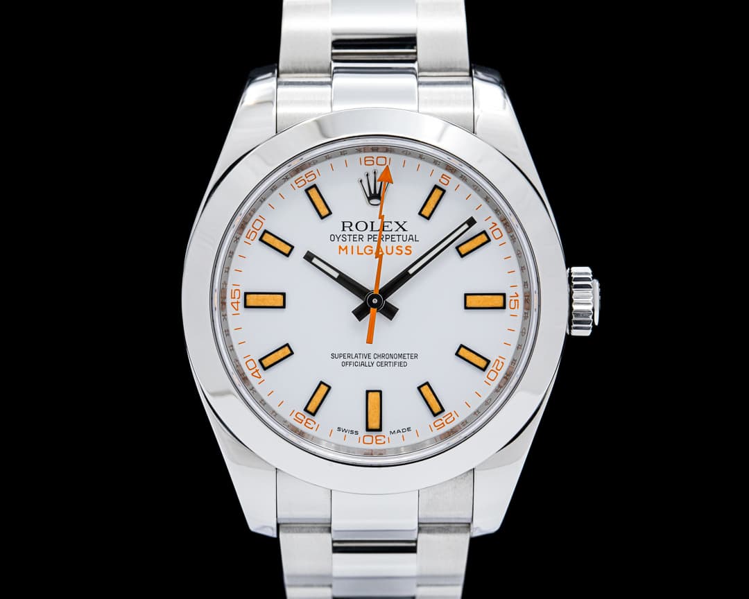 Rolex 116400 Milgauss SS White Dial