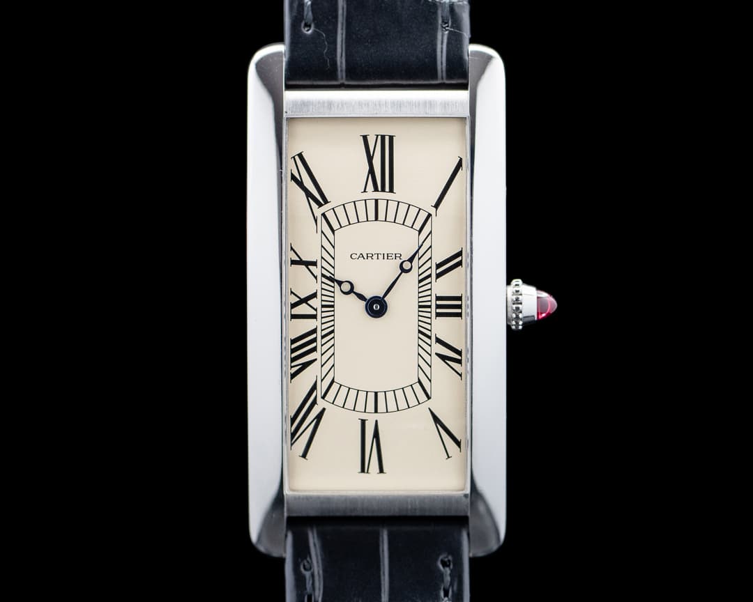 Image of Cartier WGTA0193 Tank Cintree "100th Anniversary" Platinum Cream Dial LIMITED