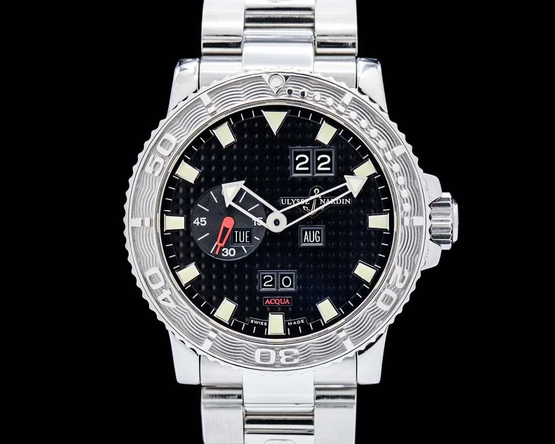 Image of Ulysse Nardin 333-55 Marine Acqua Perpetual SS Black Dial