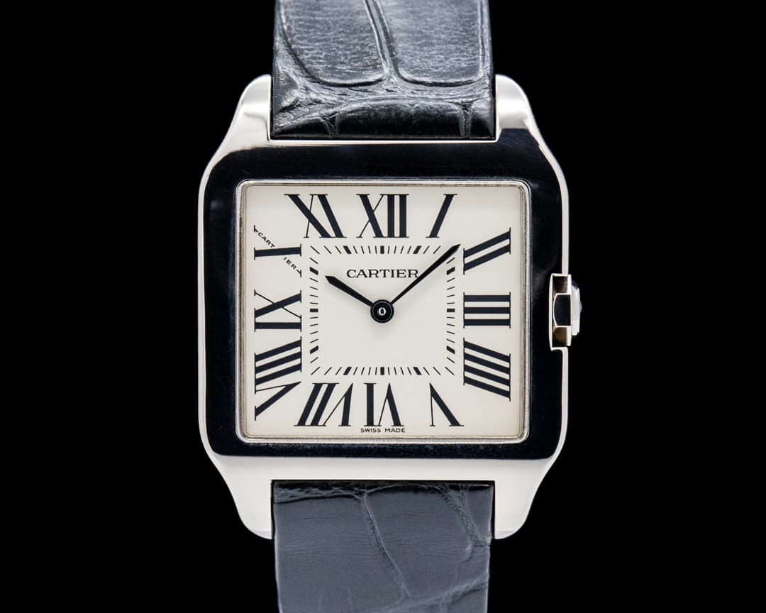 Image of Cartier Santos Dumont Small 18K White Gold White Dial