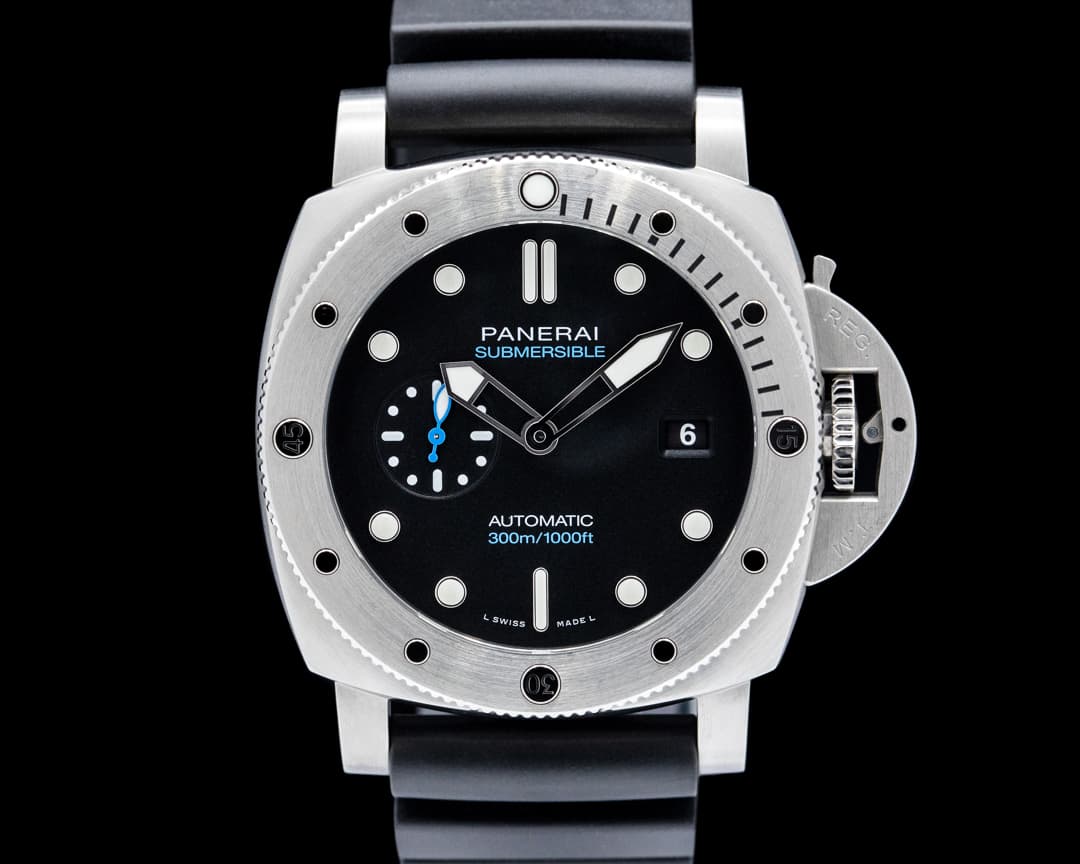 Image of Panerai PAM01229 Submersible QuarantaQuattro SS Black Dial