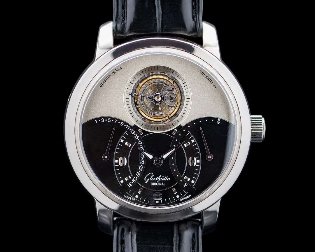 Image of Glashütte Original PanoTourbillon XL 18K White Gold Black Dial LIMITED