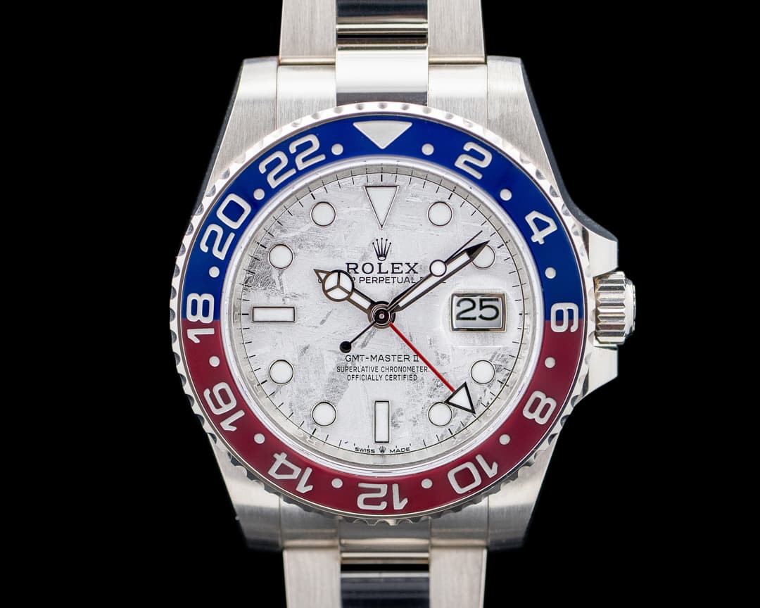 Rolex 126719BLRO GMT-Master II Pepsi 18K White Gold Meteorite Dial