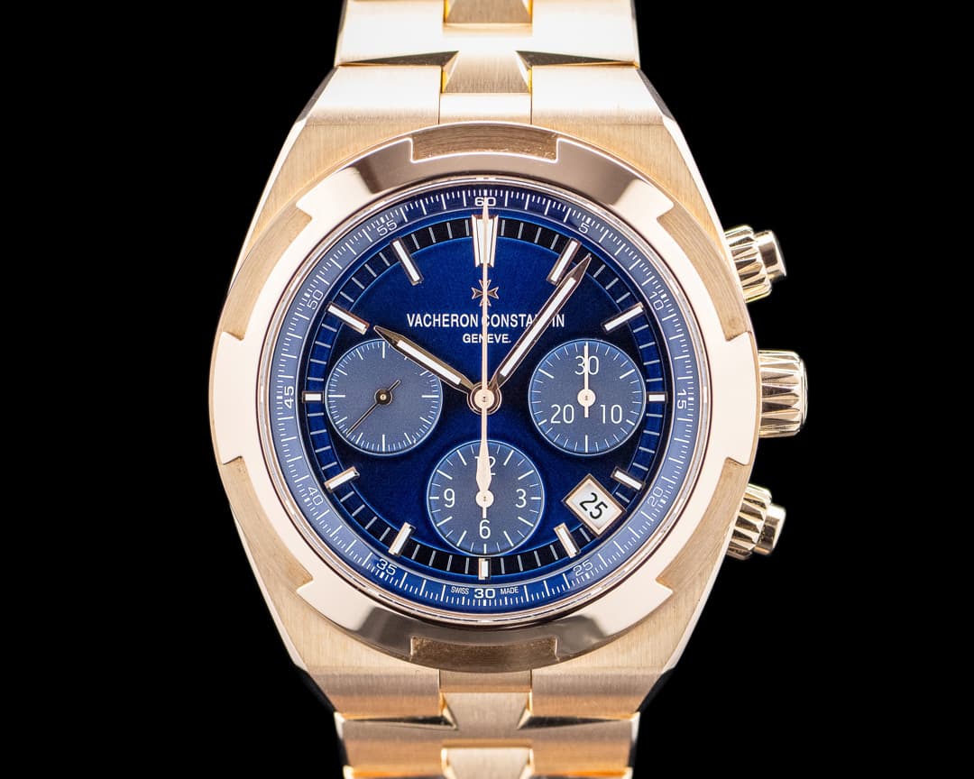Image of Vacheron Constantin 5500V Overseas Chronograph 18K Rose Gold Blue Dial