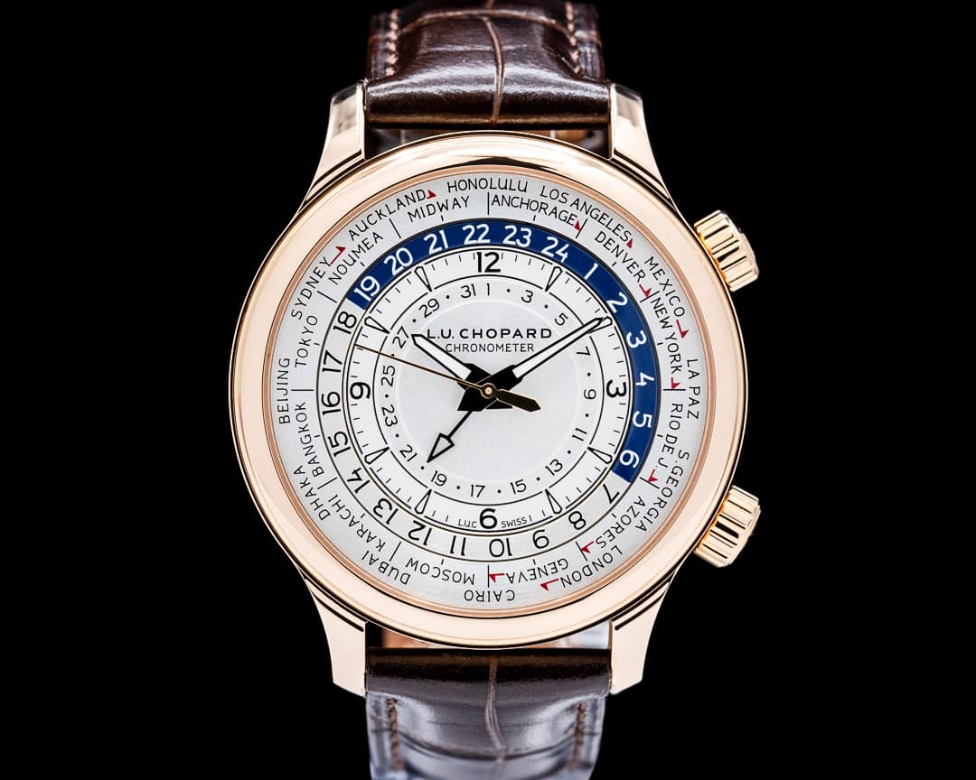 Image of Chopard 161942-5001 L.U.C Time Traveler One 18K Rose Gold Silver Dial