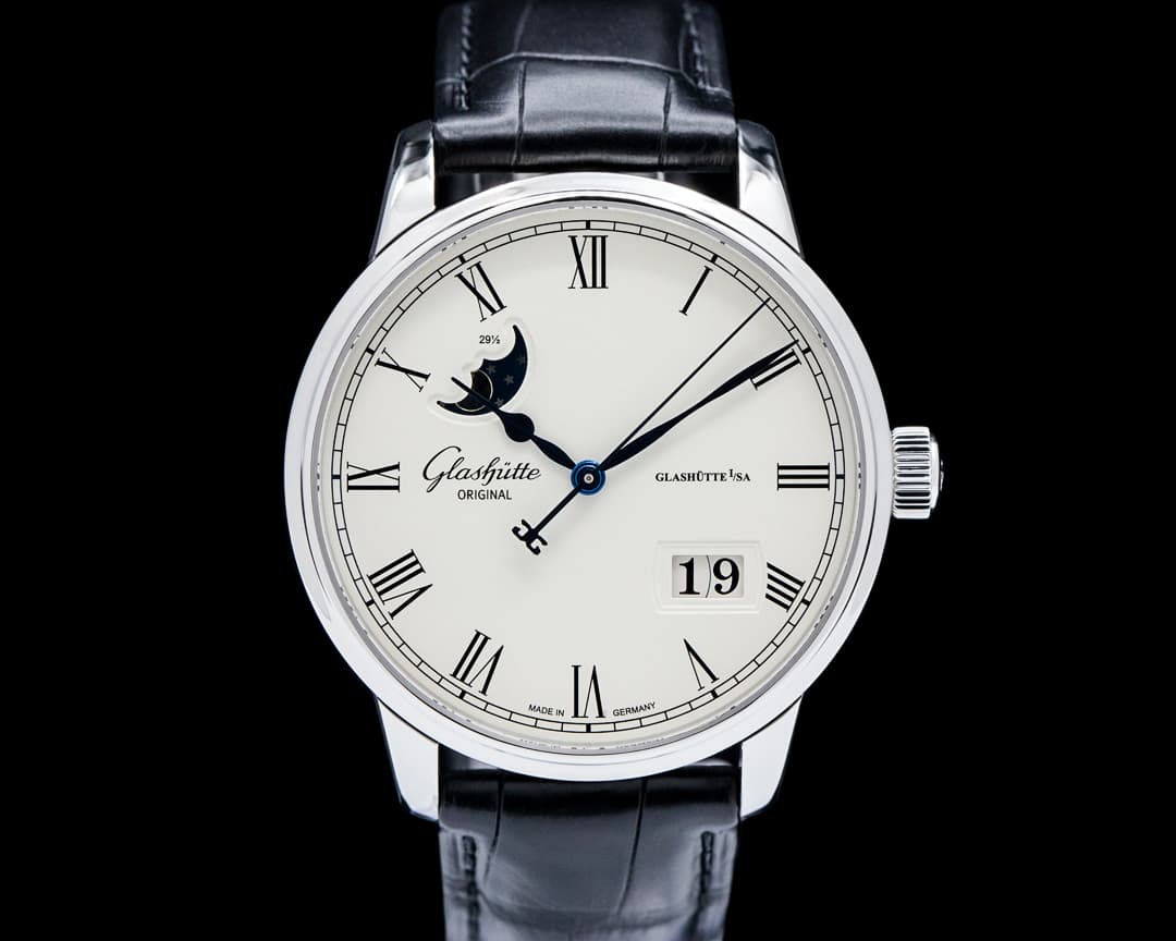 Image of Glashütte Original Senator Panorama Date Moon Phase SS Silver Dial
