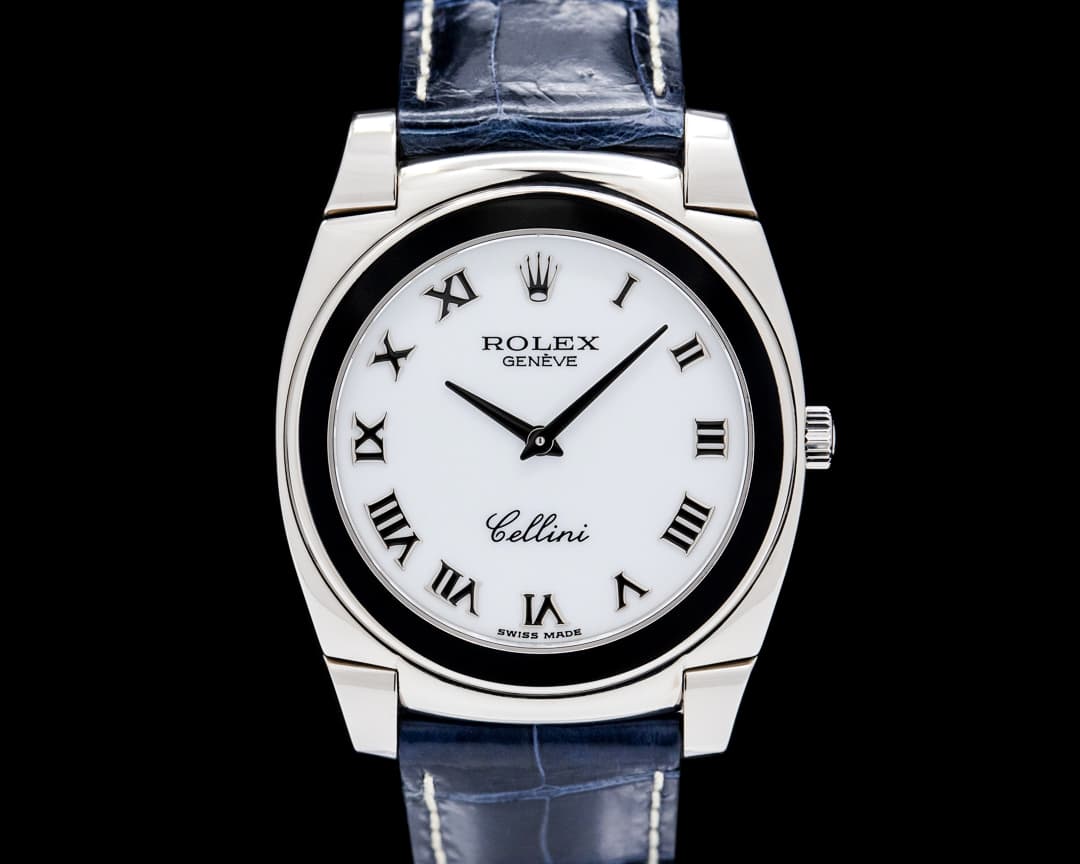 Image of Rolex 5330/9 Cellini Cestello 18K White Gold White Roman Dial