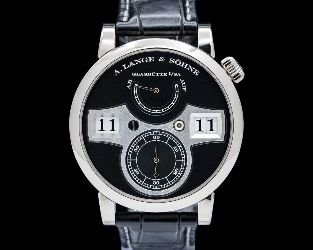 A. Lange & Söhne 140.029 Zeitwerk 18K White Gold Black Dial