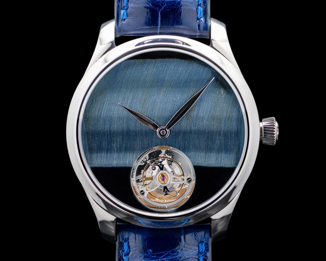 Image of H. Moser & Cie. Endeavour Tourbillon Concept 18K White Gold Falcon's Eye Dial LIMITED