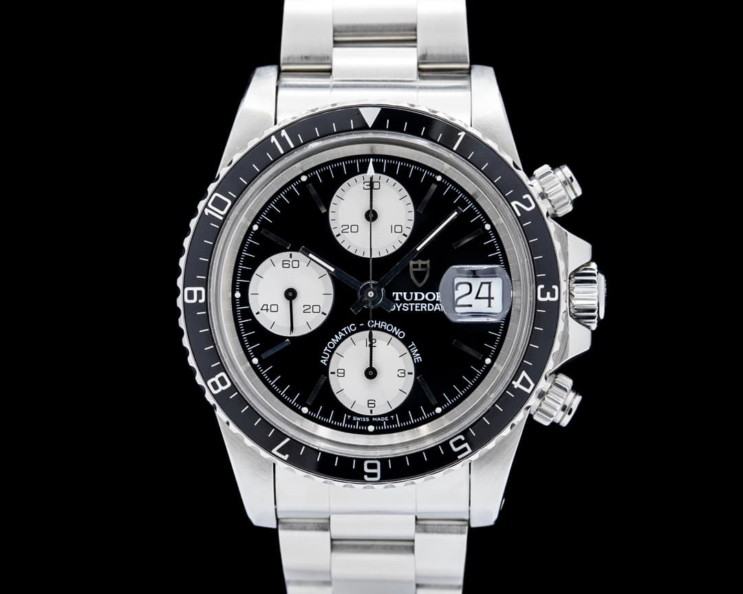 Tudor 79170 Oysterdate Chronograph Big Block SS Black Dial