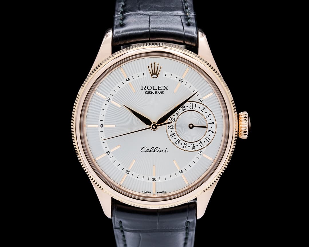 Rolex 50515 Cellini Date 18K Rose Gold Silver Dial