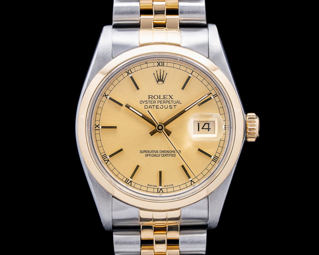 Rolex 16003 Datejust 18K YG / SS Champagne Dial Circa. 1986
