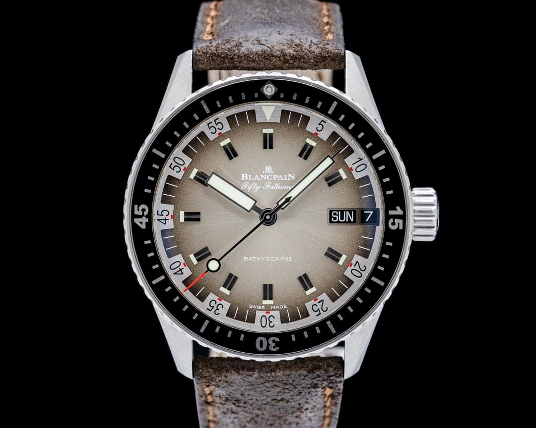Blancpain 5052 Fifty Fathoms Bathyscaphe Day Date 70s SS Gray Dial LIMITED