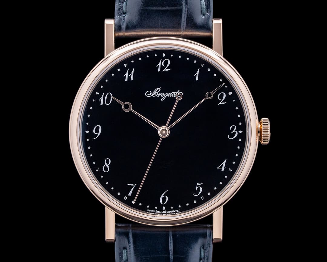 Image of Breguet 5177BR Classique 18K Rose Gold Black Grand Feu Enamel Dial