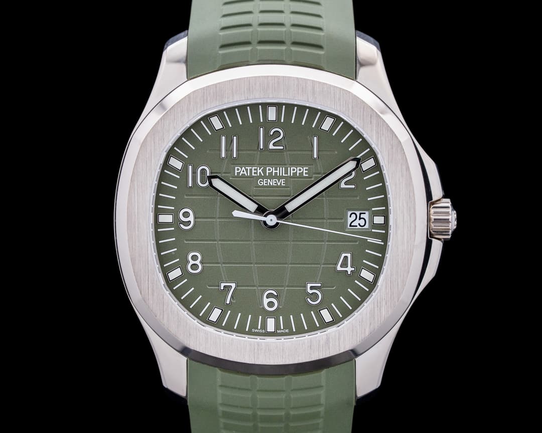 Image of Patek Philippe 5168G-010 Aquanaut Jumbo 18K White Gold Khaki Green Dial