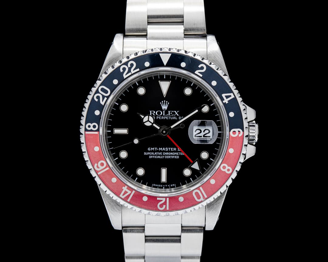 Image of Rolex 16710 GMT-Master II Coke Bezel SS Black Dial