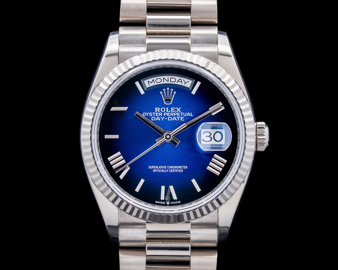 Image of Rolex 128239 Day-Date 36 18K White Gold Blue Ombre Dial
