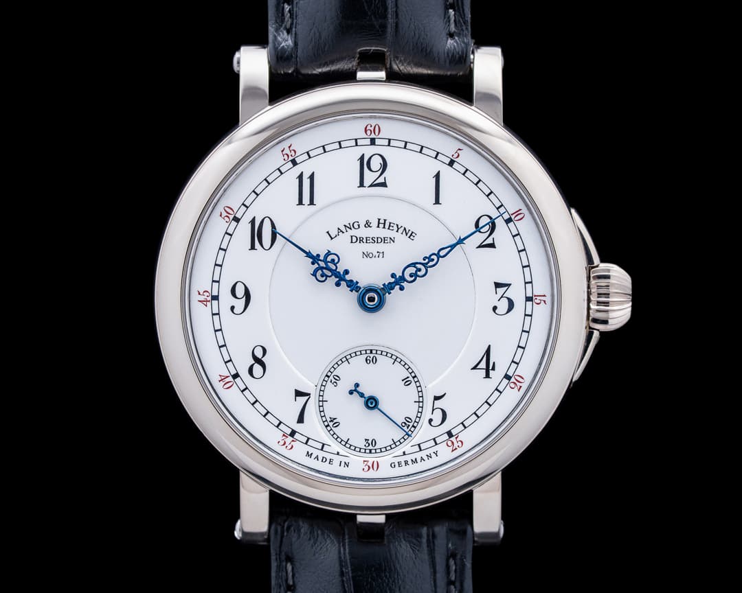 Image of Lang & Heyne Friedrich August I 18K White Gold White Enamel Dial