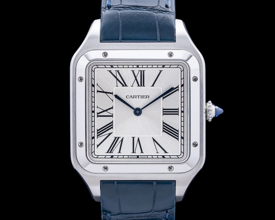 Image of Cartier Santos Dumont XL Manual Wind SS Silver Dial