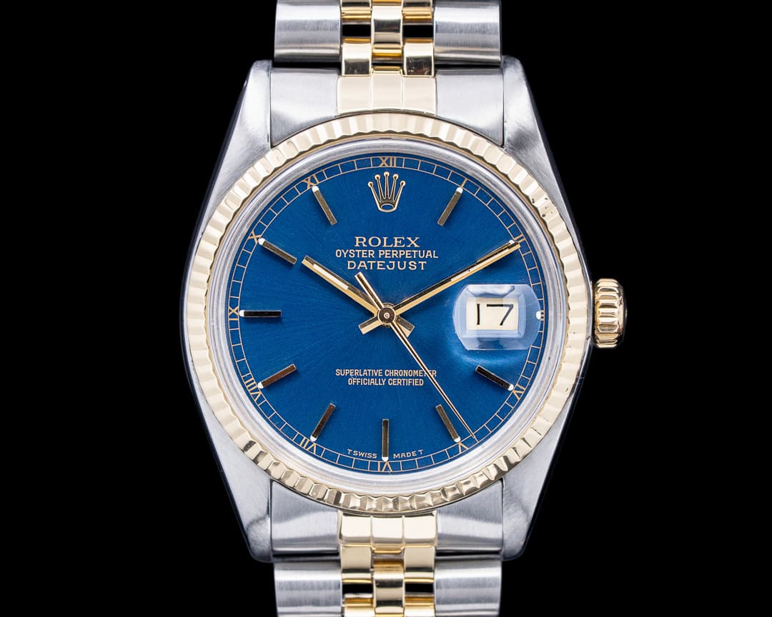Rolex 16013 Datejust 18K YG / SS Blue Dial Circa. 1979