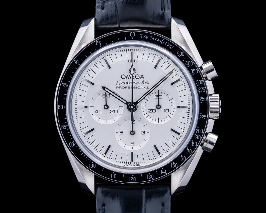 Image of Omega Speedmaster Moonwatch Chronograph 18K Canopus Gold Silver Dial