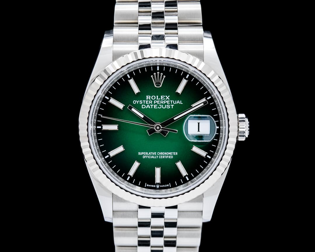 Image of Rolex 126234 Datejust 36 Jubilee SS Gradient Green Dial 2026
