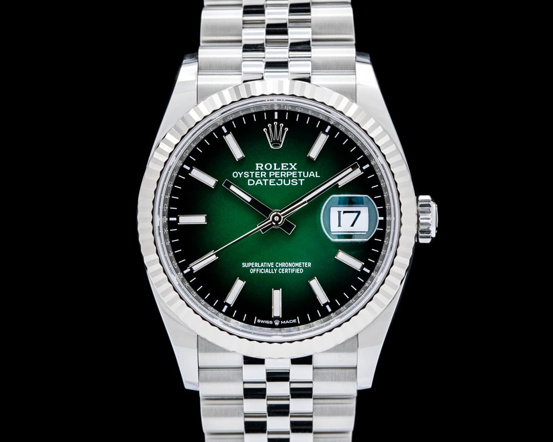 Rolex 126234 Datejust 36 Jubilee SS Gradient Green Dial 2026