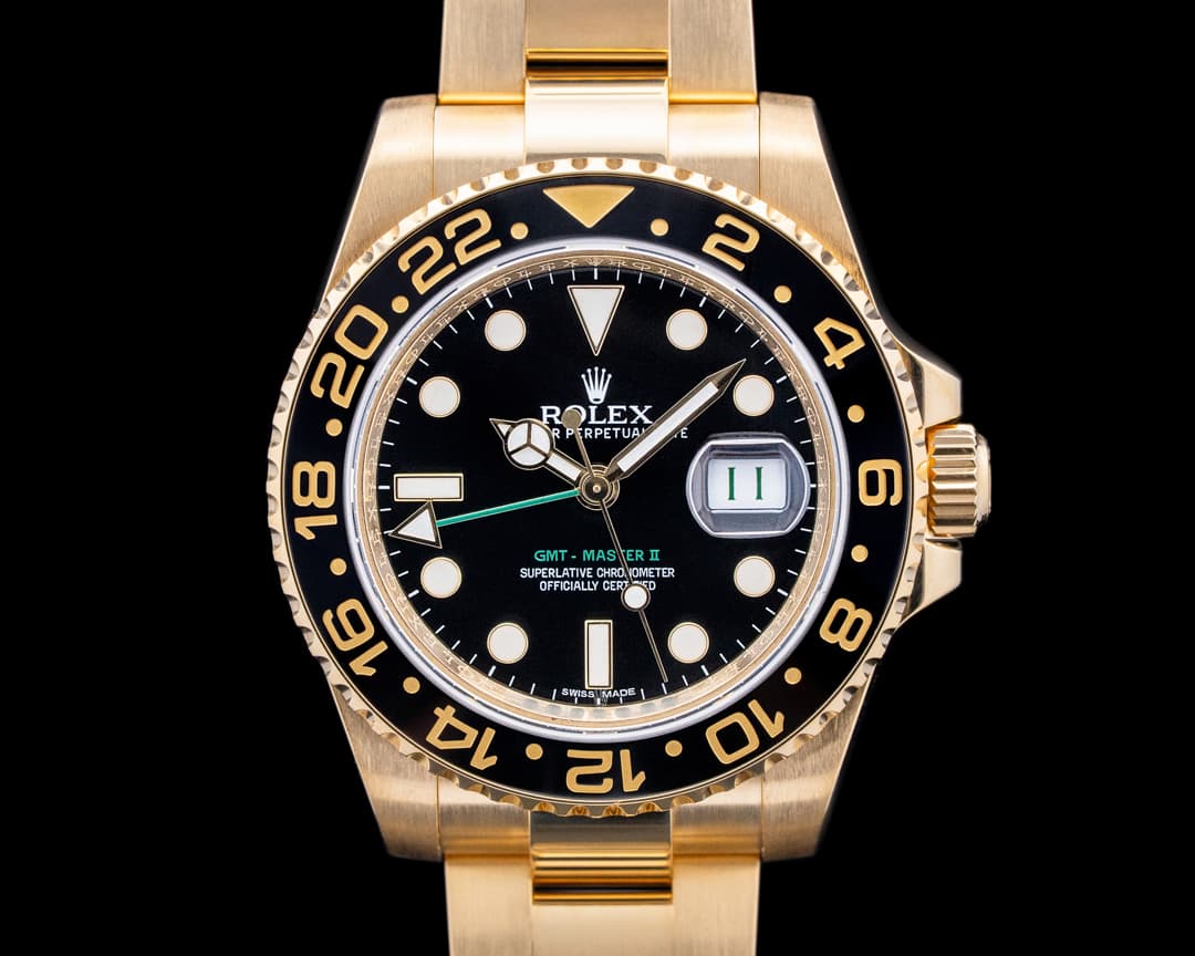 Rolex 116718LN GMT-Master II  18K Yellow Gold Black Dial