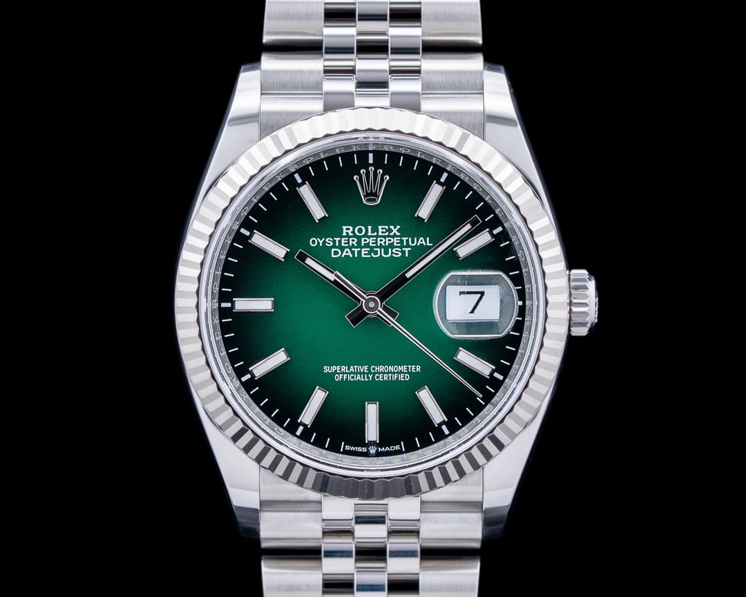 Rolex 126234 Datejust 36 Jubilee SS Gradient Green Dial 2026