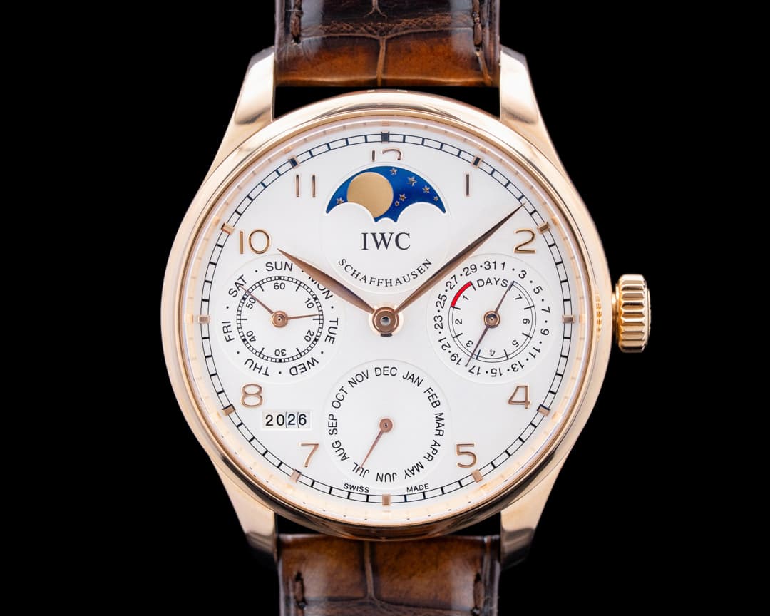 Image of IWC IW502306 Portugieser Perpetual Calendar 18K Rose Gold Silver Dial