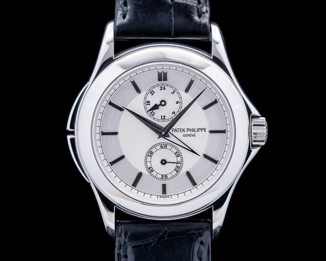 Image of Patek Philippe 5134P Calatrava Travel Time Platinum Silver Dial