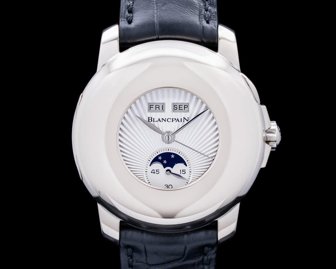 Blancpain Villeret Half Hunter Complete Calendar 18K WG Silver Dial LIMITED