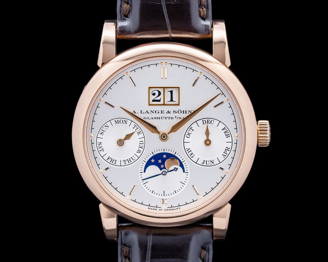 Image of A. Lange & Söhne 330.032 Saxonia Annual Calendar 18K Rose Gold Silver Dial