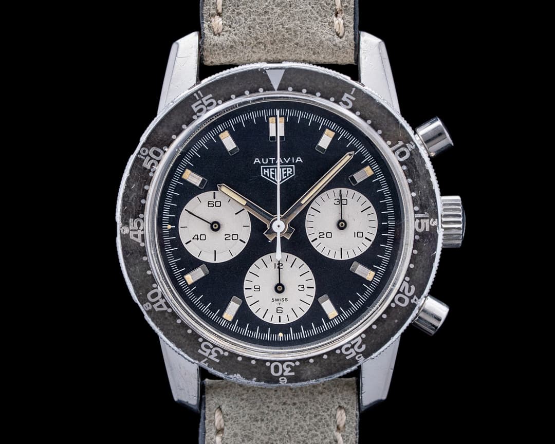 Image of Heuer 2446C Vintage Autavia SS Black Dial