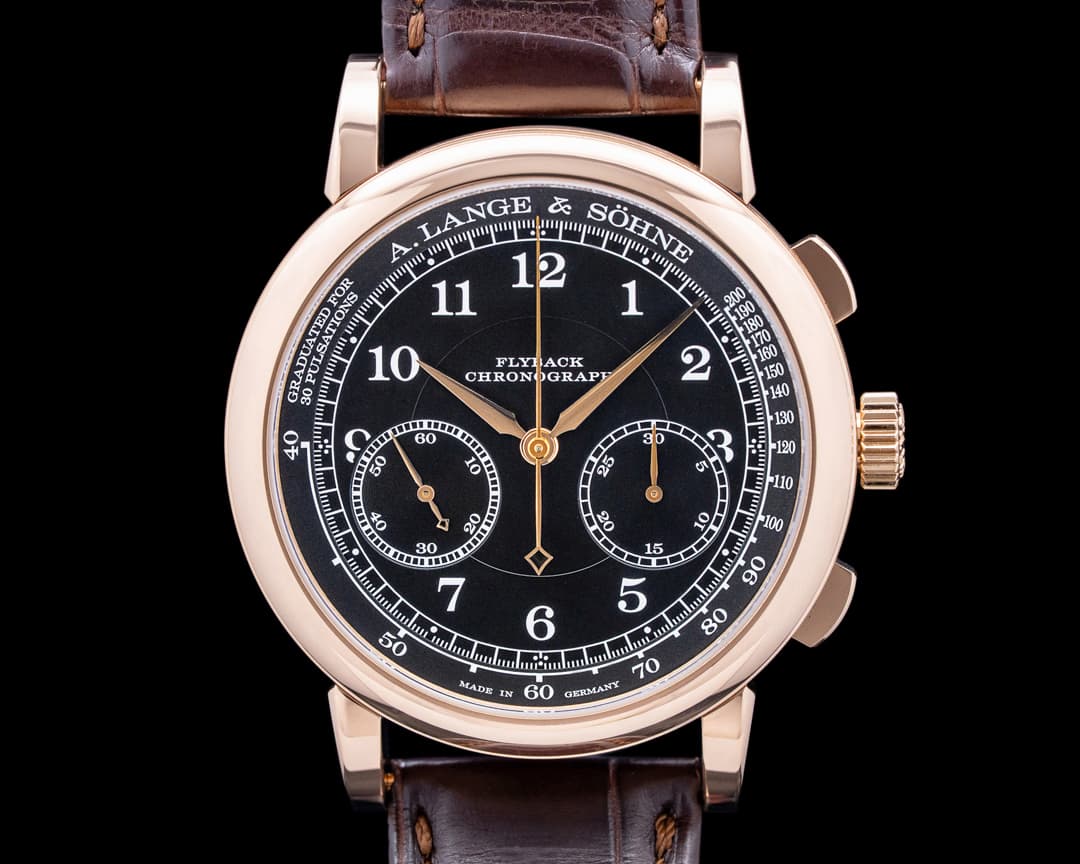 Image of A. Lange & Söhne 414.031 1815 Chronograph 18K Rose Gold Black Dial
