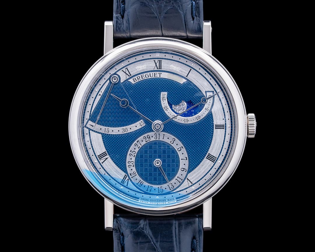 Breguet 7137BB Classique Phase de Lune 18K White Gold Blue Dial
