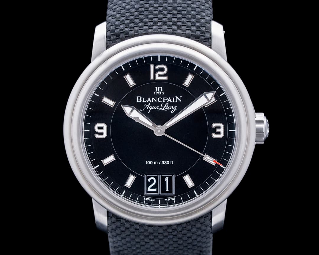 Blancpain 2850B Leman Aqua Lung Grande Date SS Black Dial LIMITED